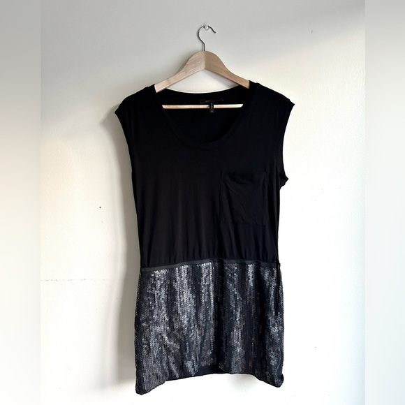 Bcbgmaxazria Women's Sequined-Contrast Dress Black (6) - Picture 7 of 10